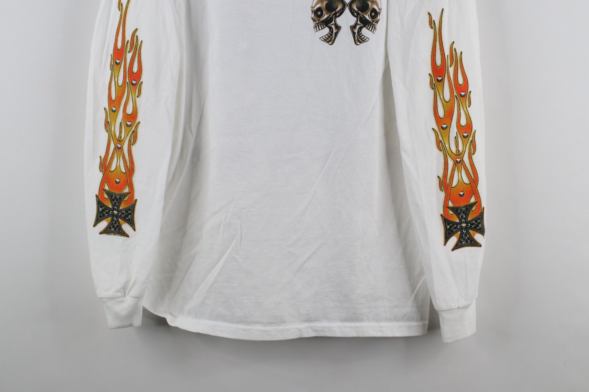 Vintage Vintage Y2K Week Skull Iron Cross Flames Long Sleeve T-Shirt Size US S / EU 44-46 / 1 - 3 Thumbnail