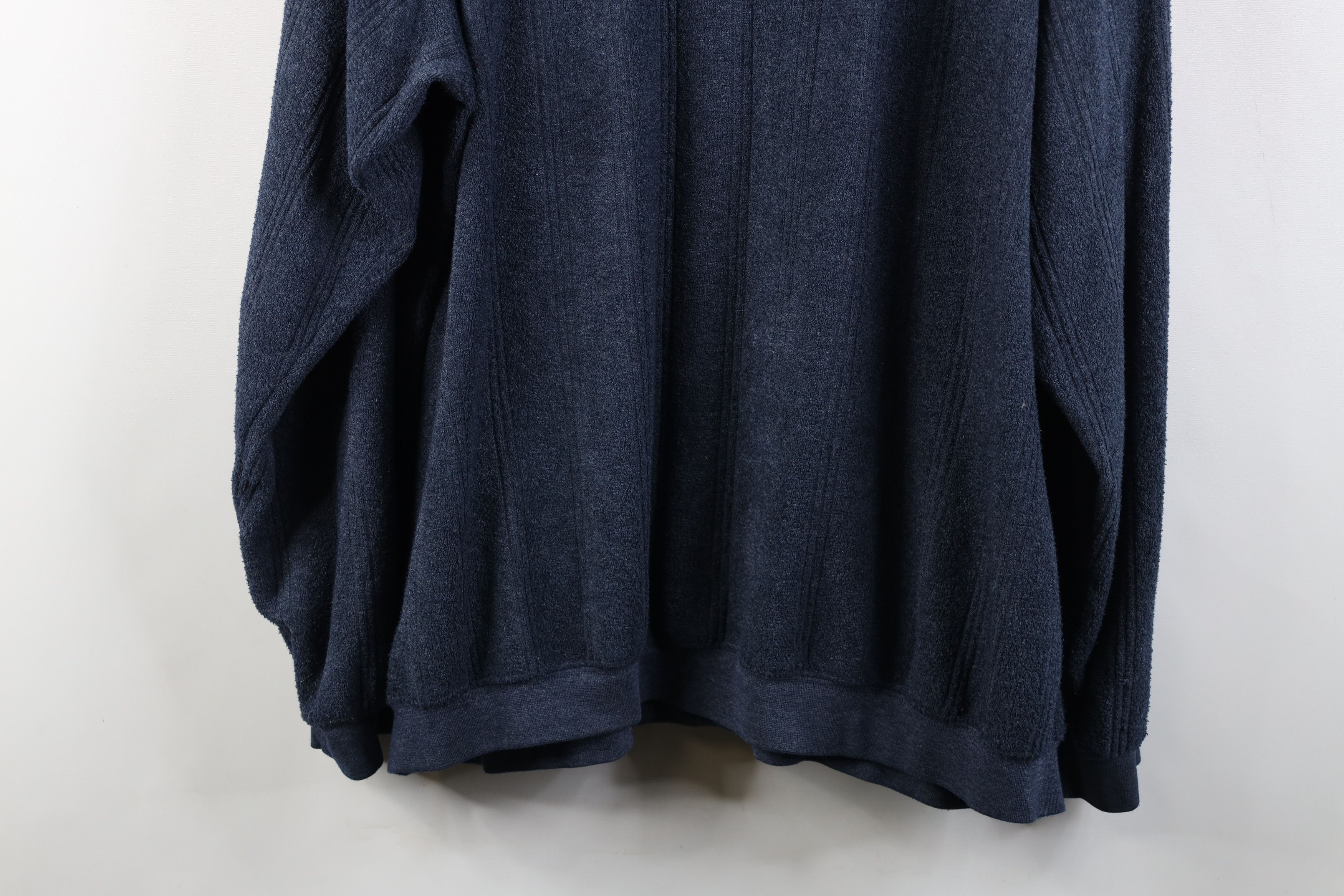 Vintage Vintage 90s Streetwear Terry Cloth Fleece Collared Sweater Size US XXL / EU 58 / 5 - 14 Thumbnail