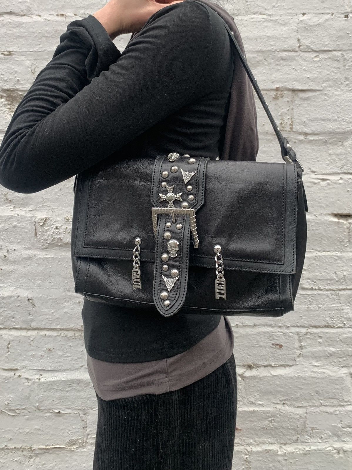 Jean Paul Gaultier 🕷️Jean Paul Gaultier black leather studded goth shoulder bag Size ONE SIZE - 2 Thumbnail