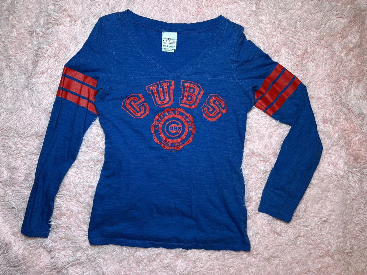MLB Cubs Major Baseball League Blue Womens Long Sleeve shirt Size M / US 6-8 / IT 42-44 - 1 Thumbnail