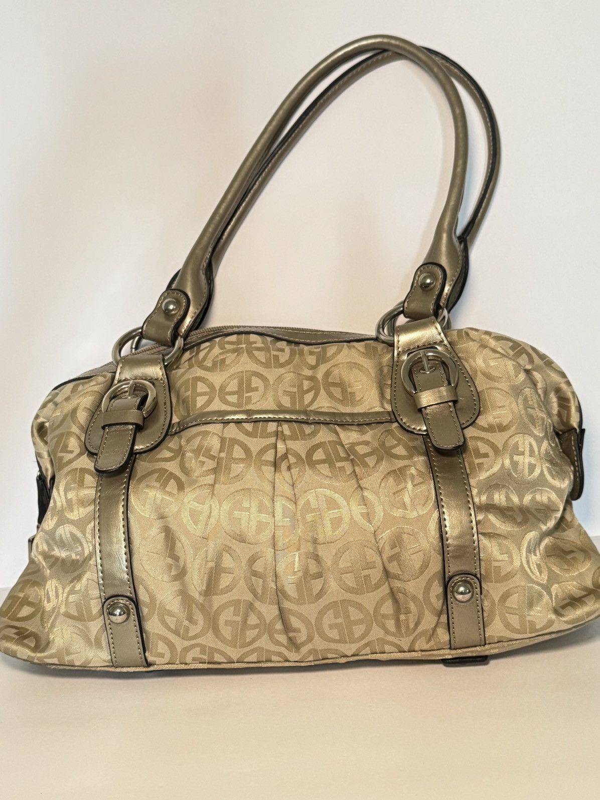 Giani Bernini Vintage Giani Bernini Gold Tan Monogram Handbag Size ONE SIZE - 11 Thumbnail