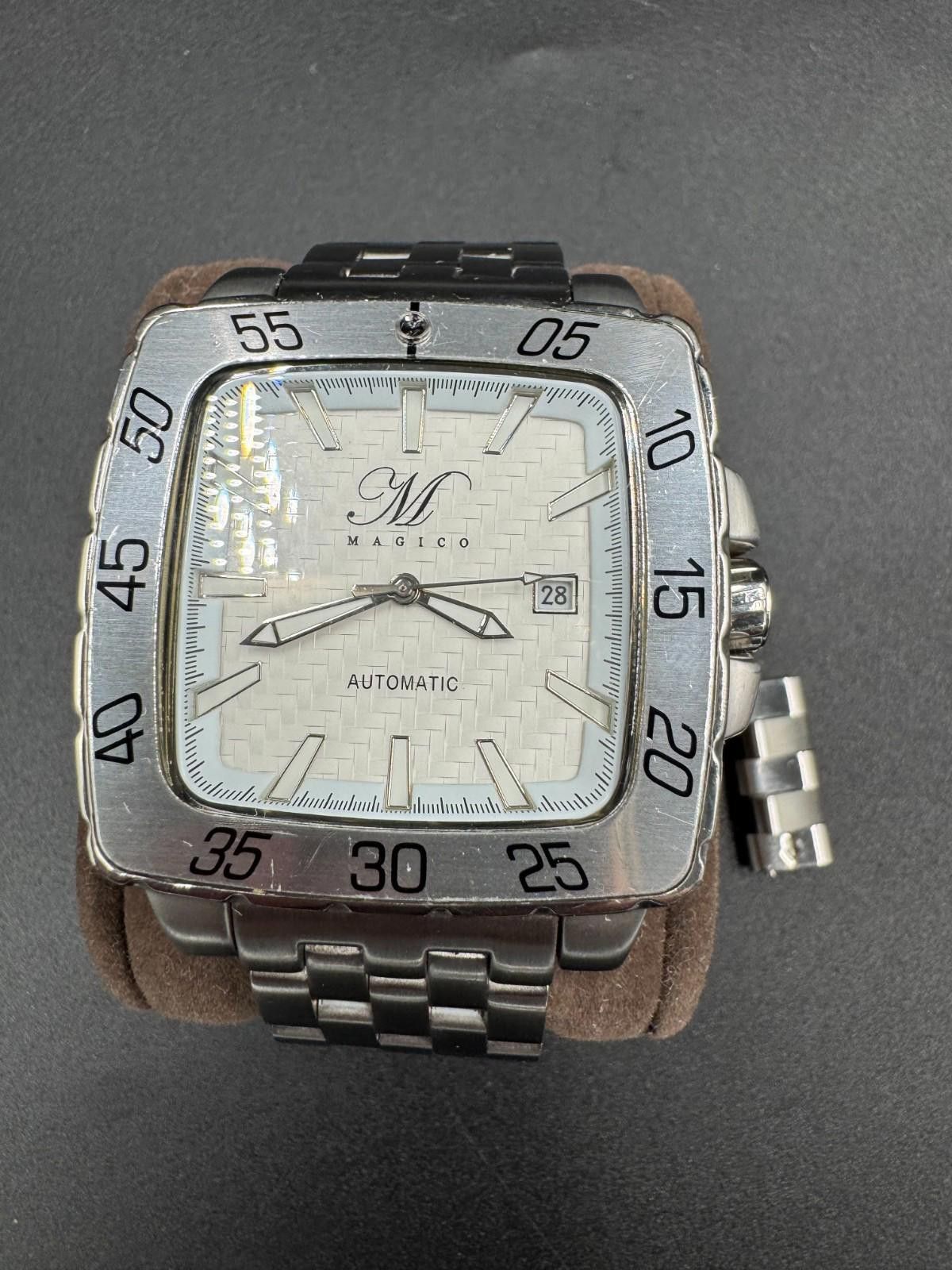 Magical Design Magico 316L Automatic Heavy Mens Watch White Face 21 Jewels Size ONE SIZE - 3 Thumbnail