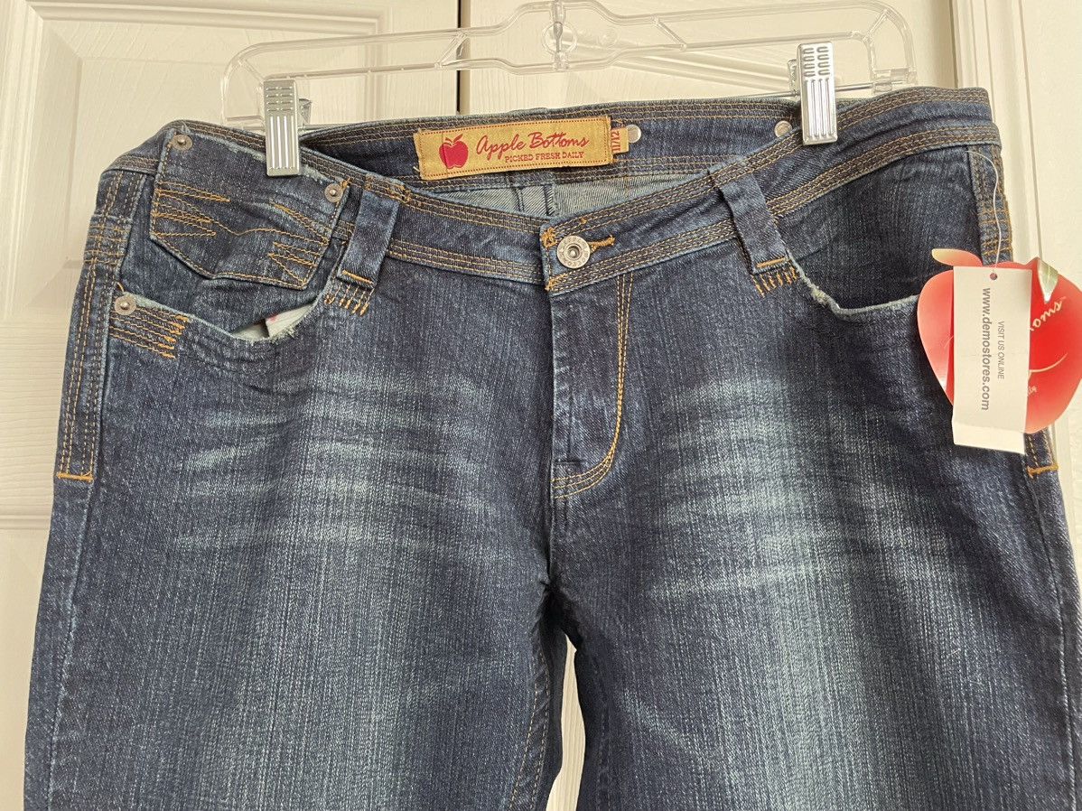 Vintage Vintage Apple Bottoms Embroidered Embellished FlareLeg Jeans Size 34" / US 12 / IT 48 - 2 Thumbnail
