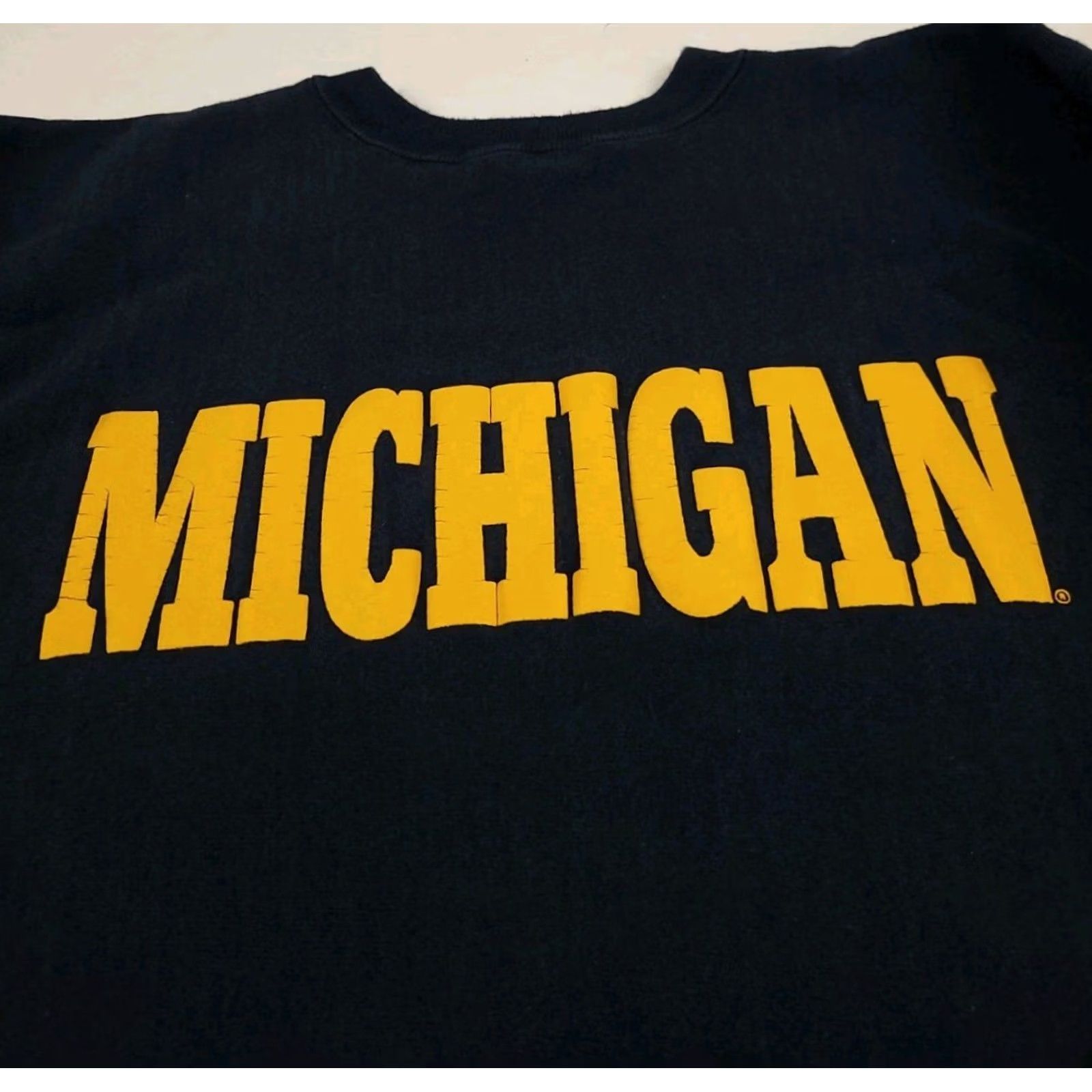 Champion VINTAGE Champion Shirt Mens 2XL Blue 90s University Michigan Wolverines Reverse Weave Sweatshirt USA Size US XXL / EU 58 / 5 - 3 Thumbnail