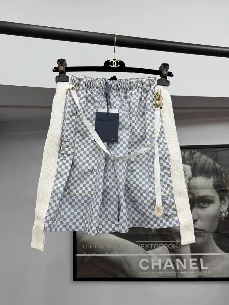 Louis Vuitton White checkerboard shorts