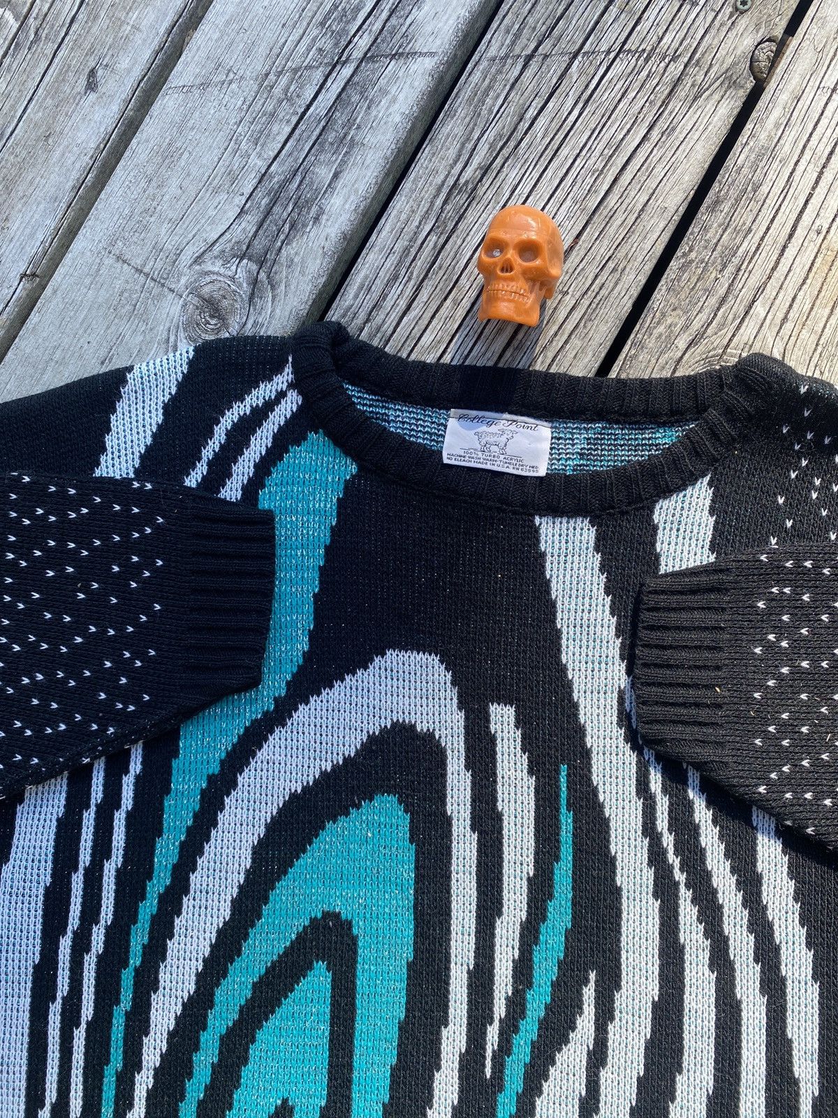 Vintage Vintage college point knit patter sweater sz L Size L / US 10 / IT 46 - 3 Thumbnail