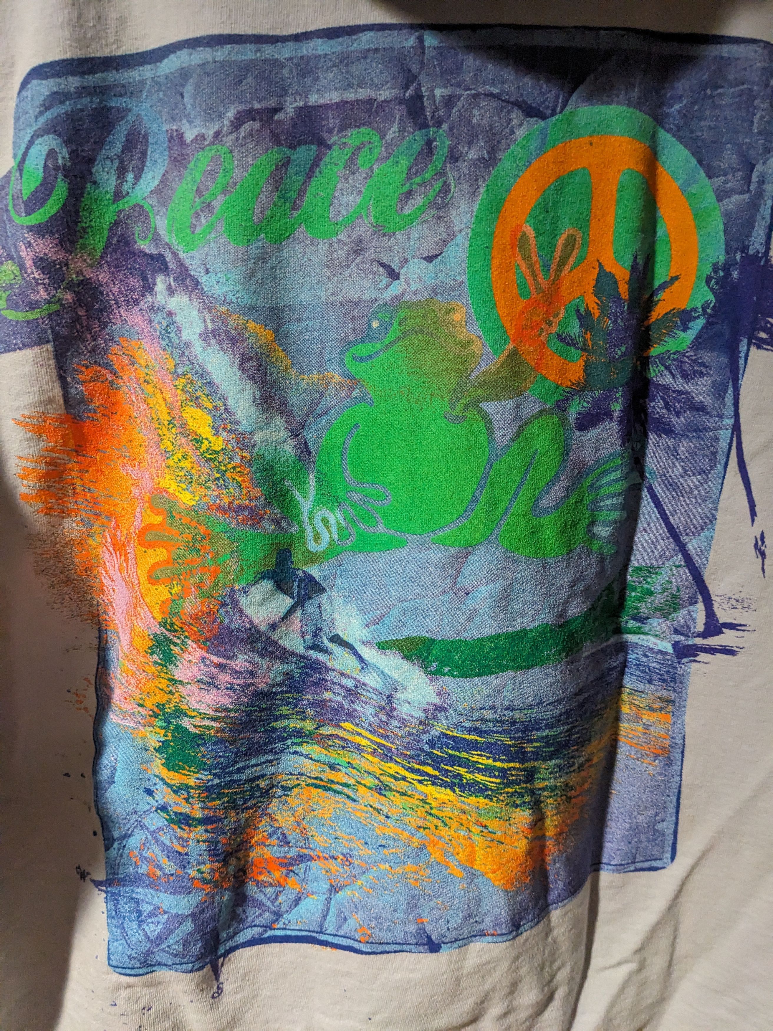 Designer × Vintage Vintage Y2K Peace Frogs Animal Nature Large Full Zip Hoodie Size L / US 10 / IT 46 - 2 Thumbnail