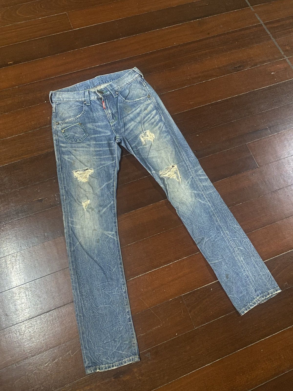 Edwin Fire Edwin bluetrip Flare Distressed Denim mud wash faded Size US 34 / EU 50 - 2 Thumbnail