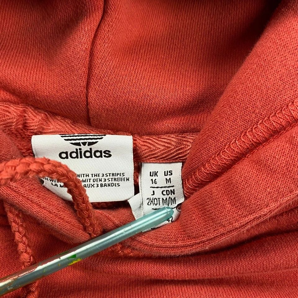 Adidas Adidas Hoodie Women's Medium Pullover Crop Drawstring Cotton Size M / US 6-8 / IT 42-44 - 3 Thumbnail