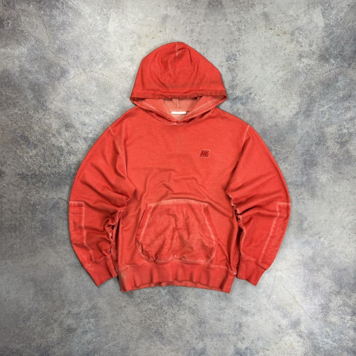 Helmut Lang HELMUT LANG FADED RED OVERSIZED EMBROIDERED LOGO HOODIE Sz M Size US M / EU 48-50 / 2 - 1 Thumbnail