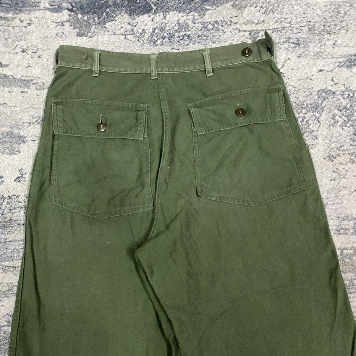 Army Of Me 1960s US Army OG-107 Sateen Vietnam War Trousers Size US 31 - 8 Thumbnail