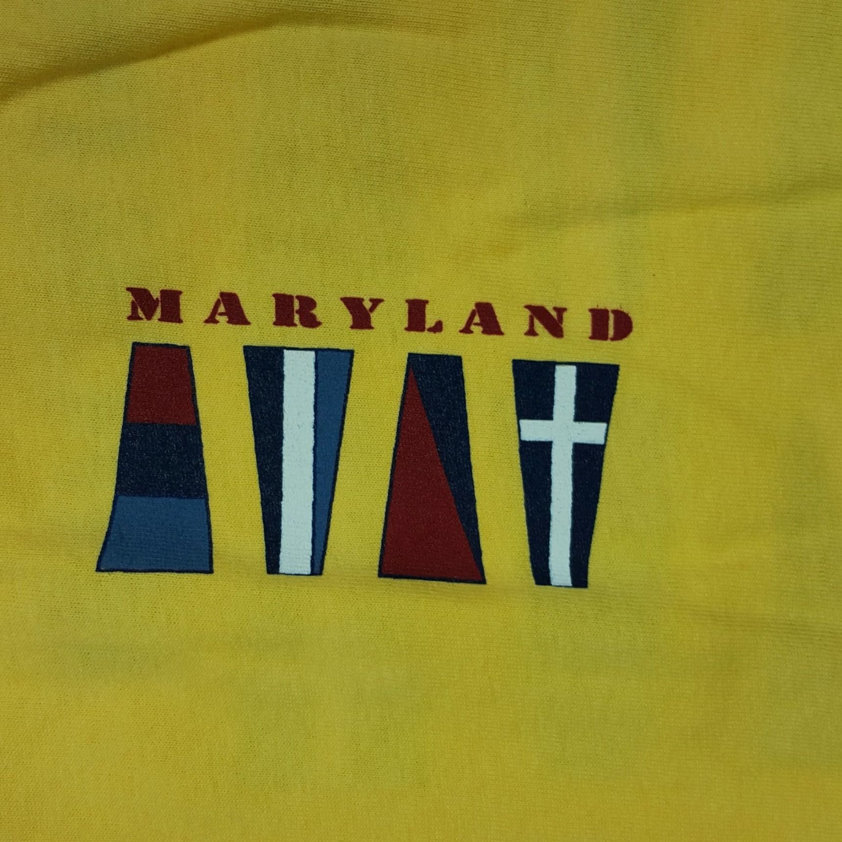 Nautica VINTAGE Maryland T-Shirt Yellow Short Sleeve Mens L Nautical Flag Retro 90s GEAR FOR SPORTS Crew Neck Graphic Print NOS Size US L / EU 52-54 / 3 - 3 Thumbnail