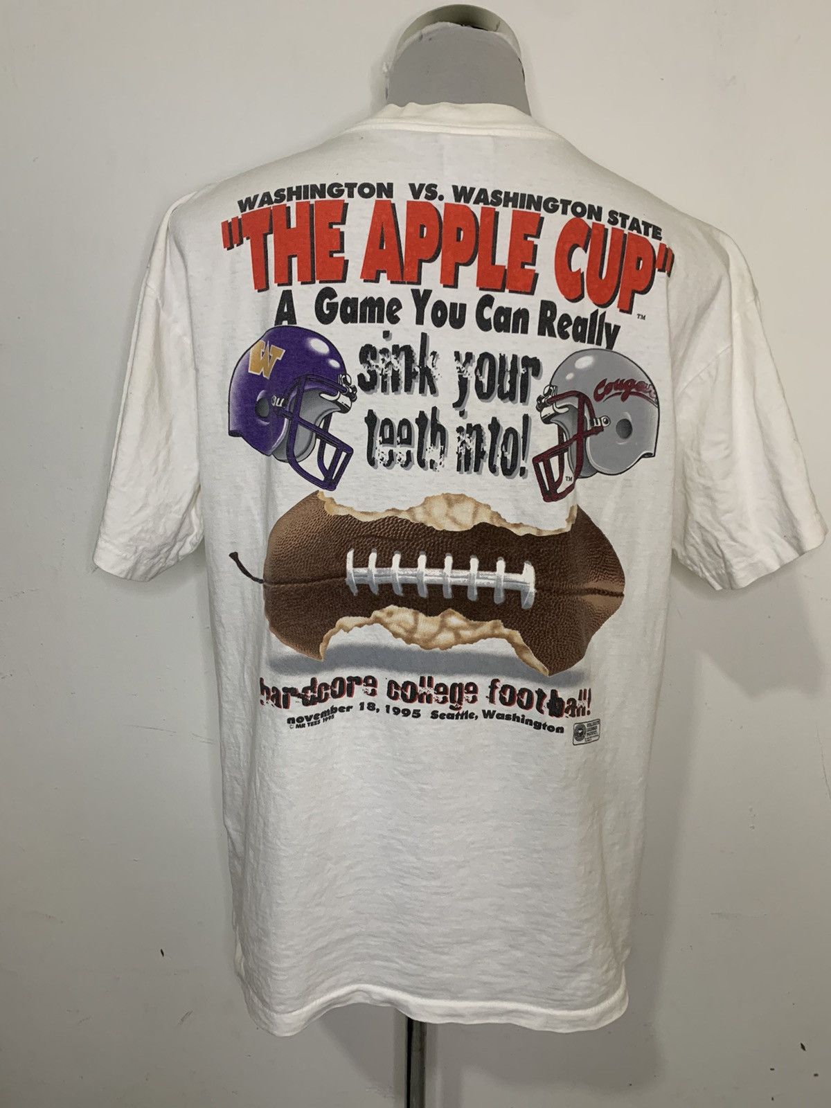 NCAA Vintage 1995 Apple Cup Washington state tshirt Size US XL / EU 56 / 4 - 1 Thumbnail