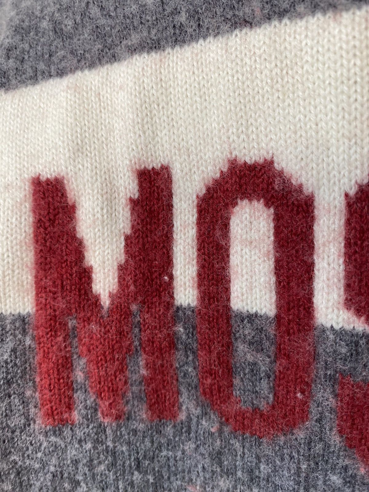 Moschino × Vintage 1990s wool knit striped logo Size S / US 4 / IT 40 - 7 Thumbnail