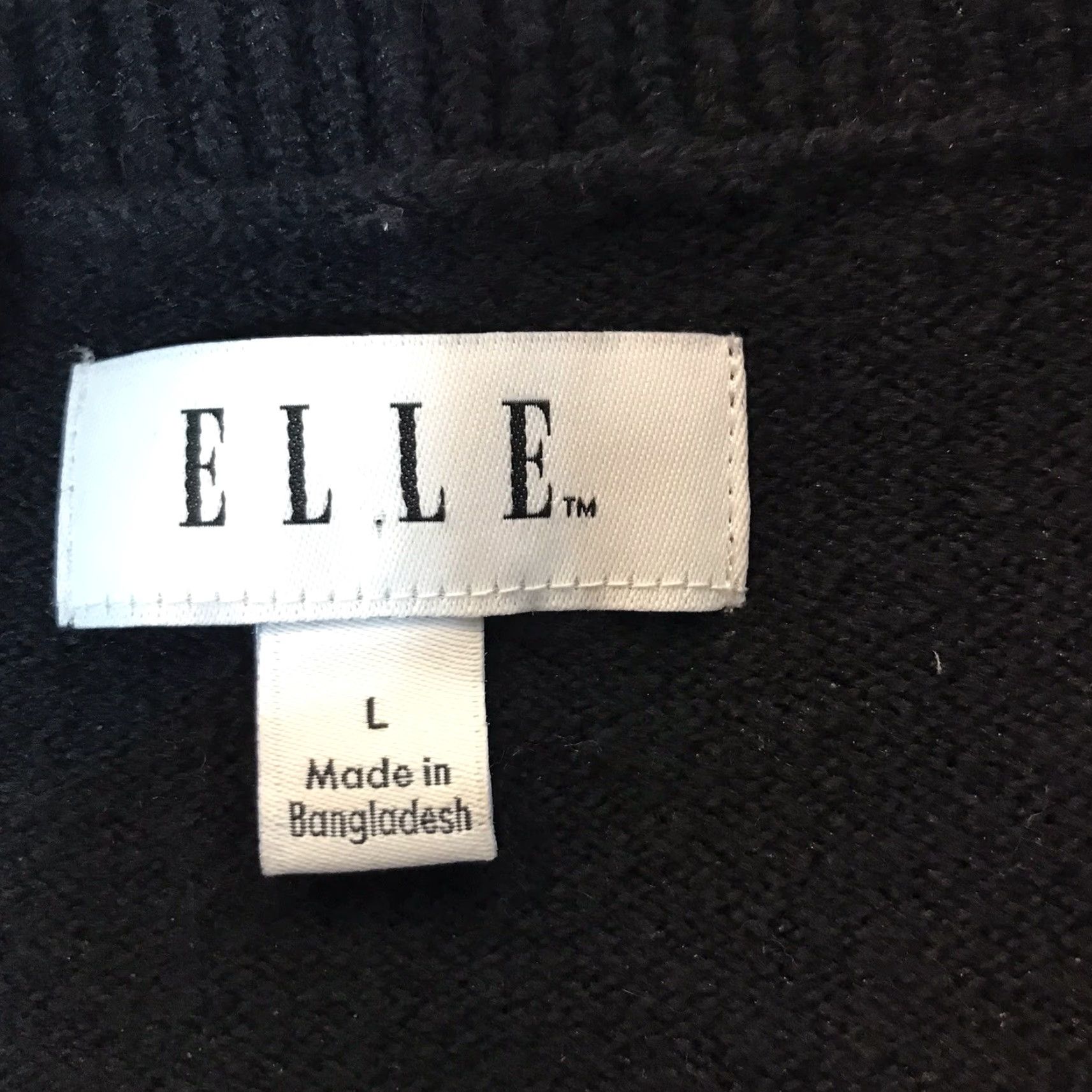 Vintage ELLE Black Ruffle Sweater Womens Size L Casual Stretch Pullover Size L / US 10 / IT 46 - 3 Thumbnail