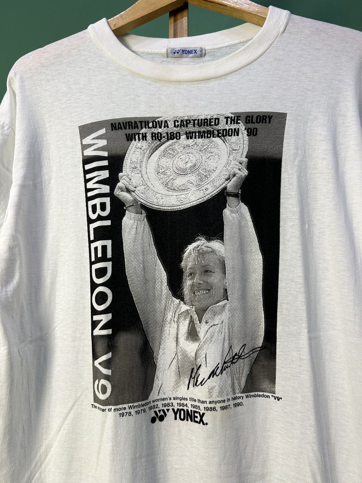 Vintage Martina Navratilova Yonex Tennis Wimbledon V9 1990 Vintage Size US L / EU 52-54 / 3 - 2 Thumbnail