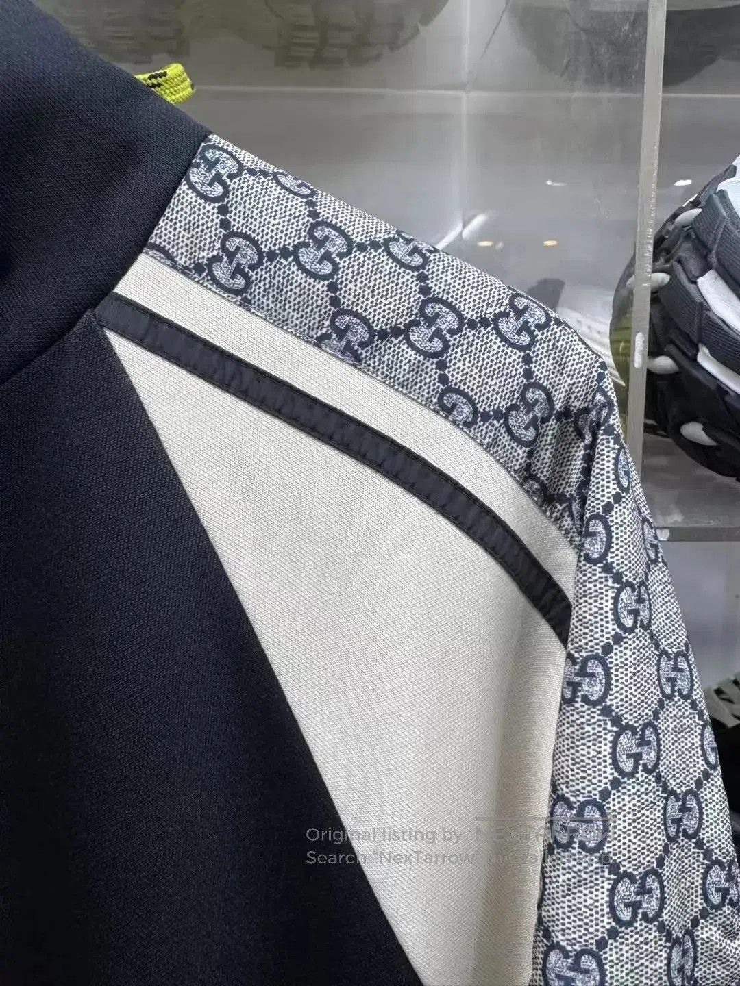 Gucci Black Patterned Sleeve Zip-Up Jacket XL. Size US XL / EU 56 / 4 - 7 Thumbnail