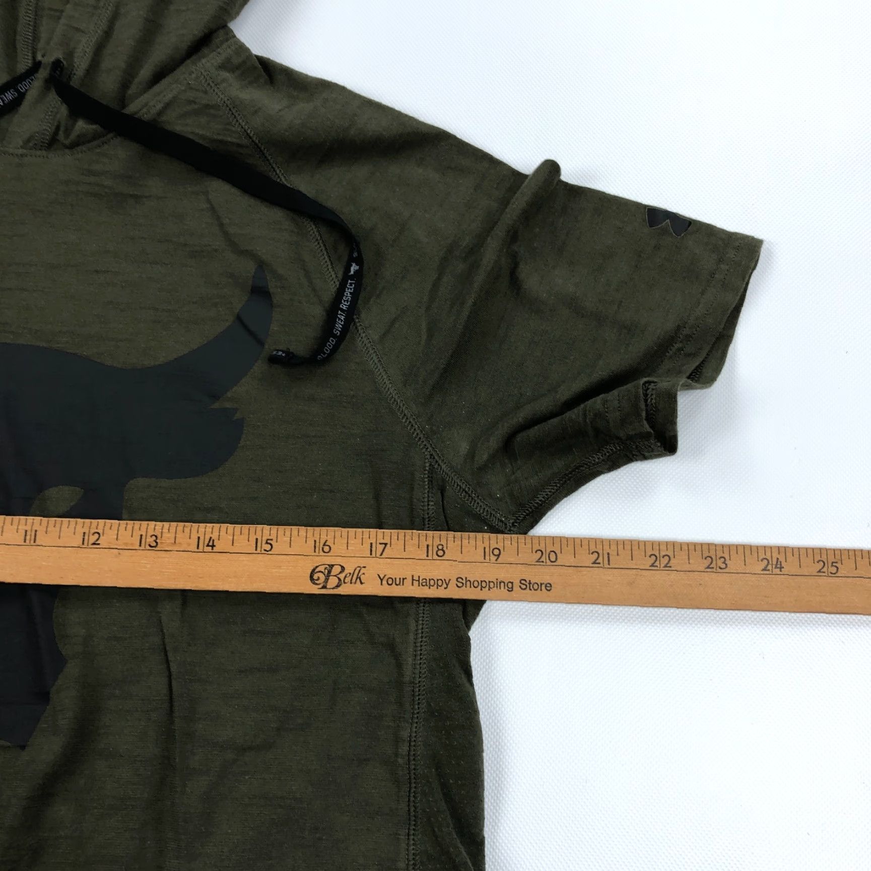 Under Armour Under Armour Project Rock Hoodie Shirt Mens Small Charged Cotton Green Crew Neck Pullover with Hooded Pockets Gym Workout Short Sleeve Size US S / EU 44-46 / 1 - 5 Thumbnail