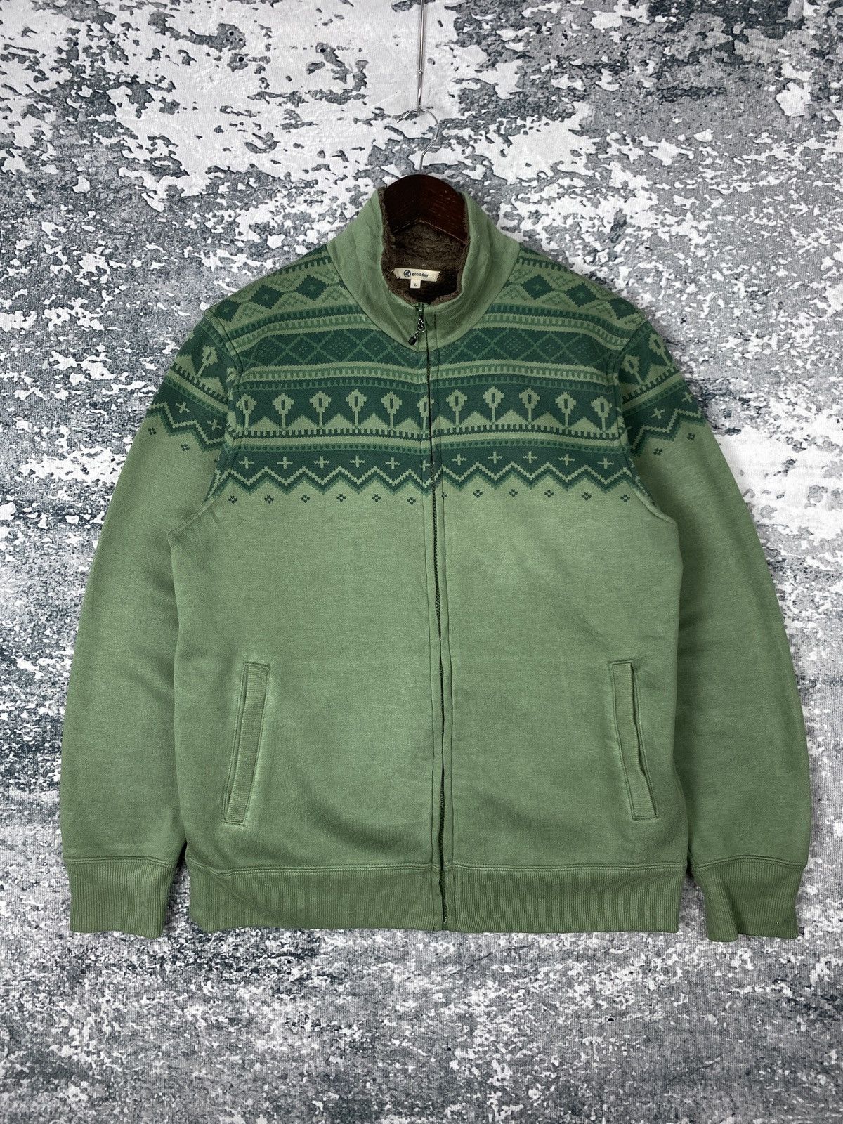 Designer Vintage Native Navajo Fleece Lining Zip Up Sweatshirts Size US L / EU 52-54 / 3 - 1 Thumbnail