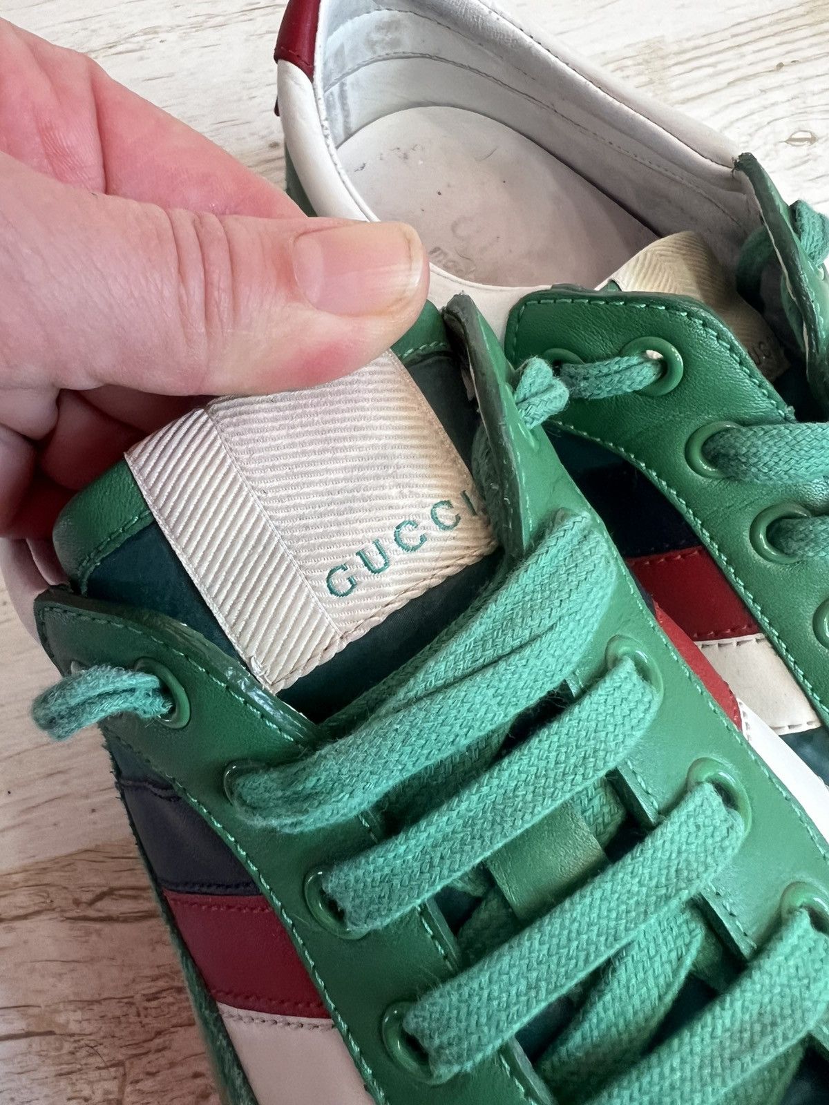 Gucci Gucci Green Suede Nylon Sneakers 501215 Size 38 / US 8 Size US 7.5 / IT 37.5 - 7 Thumbnail