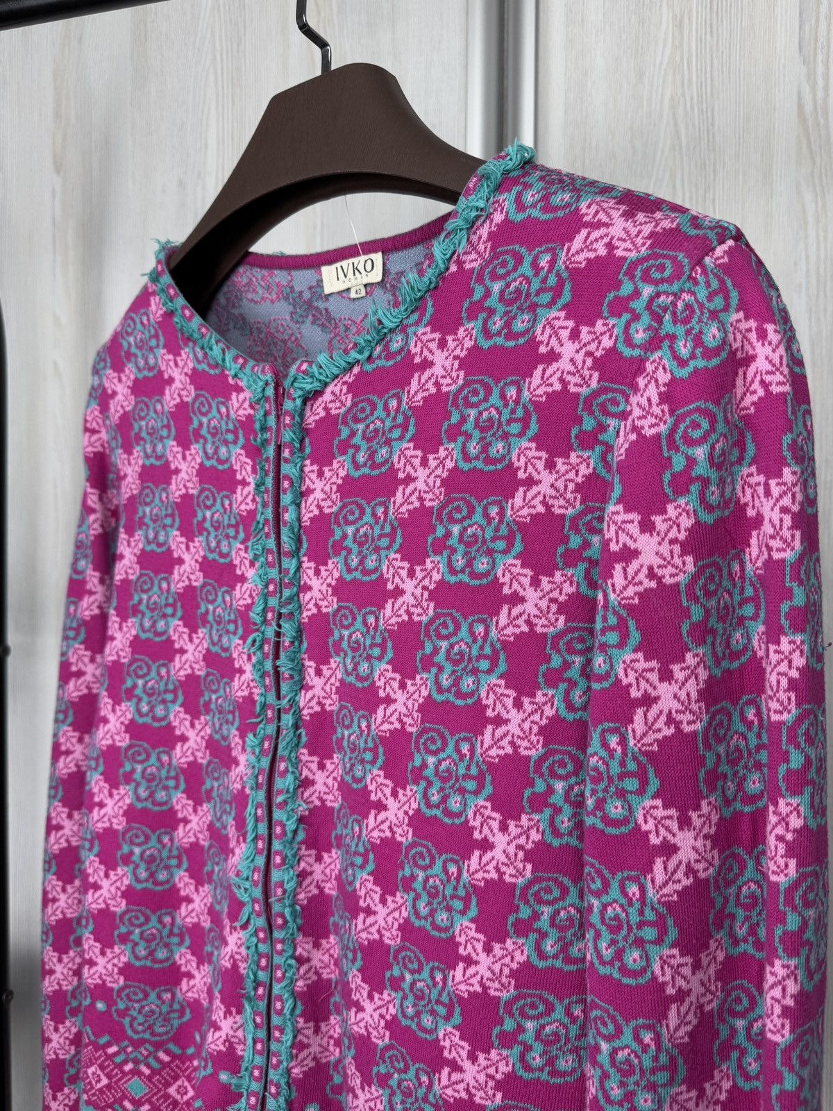 Other Ivko Womens Jacquard Cardigan Jacket size 42 Size XL / US 12-14 / IT 48-50 - 4 Thumbnail