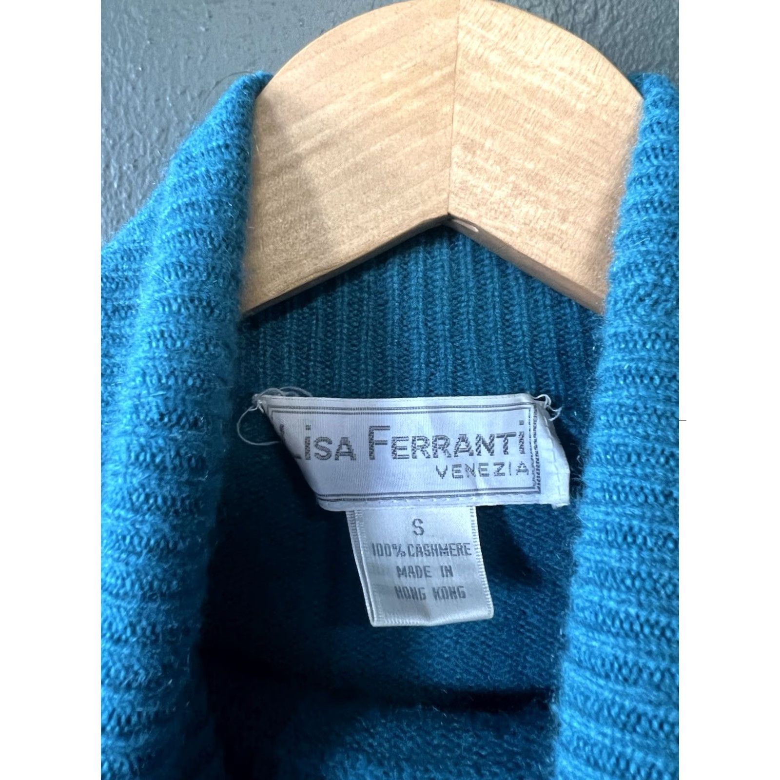 Vintage Lisa Ferranti Vintage Cashmere Turtleneck Green Womens Small Sweater Size S / US 4 / IT 40 - 3 Thumbnail