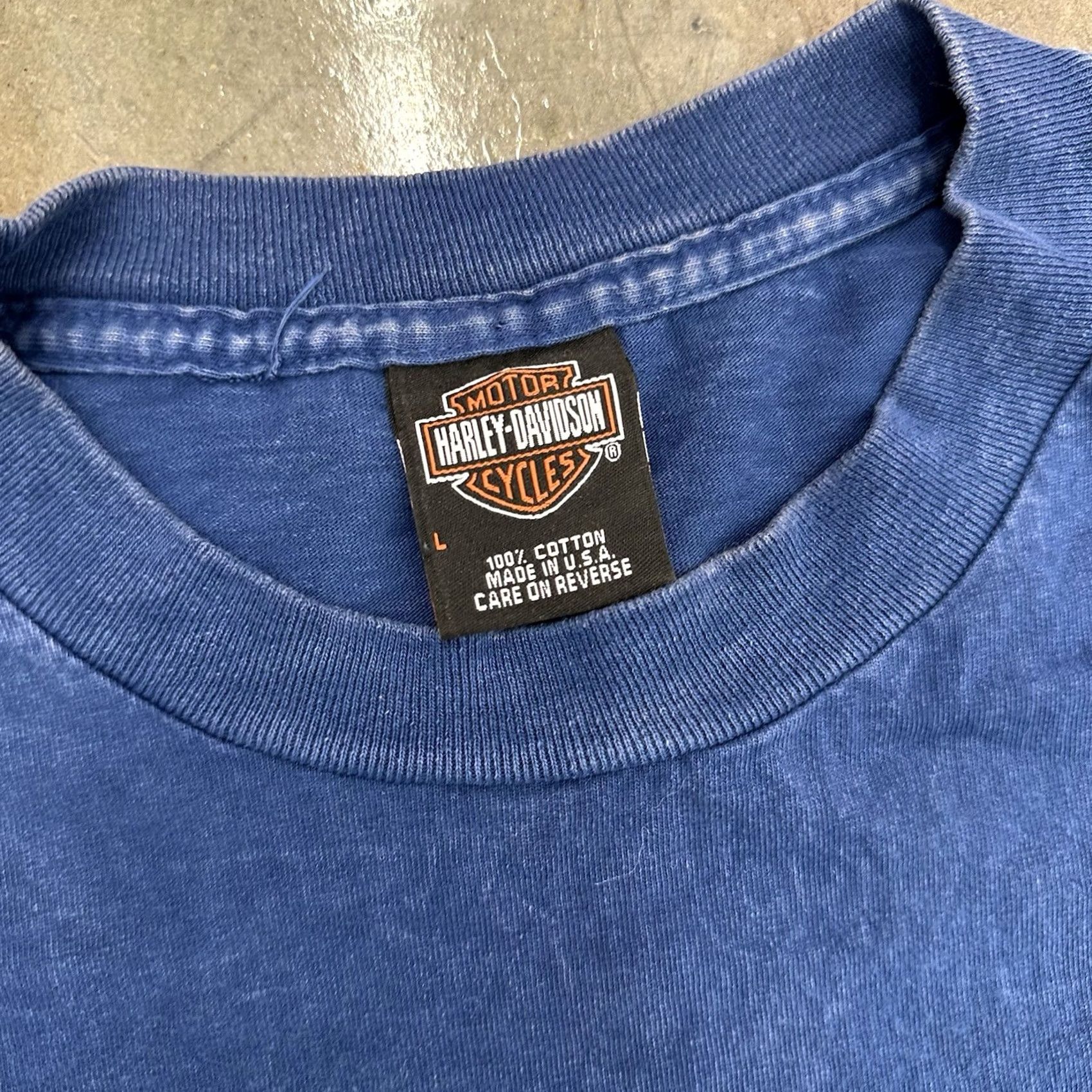 Harley Davidson VINTAGE Harley-Davidson Winchester Virginia Blue Pocket T Shirt 100% Cotton L Mens T-Shirt Size US L / EU 52-54 / 3 - 4 Thumbnail