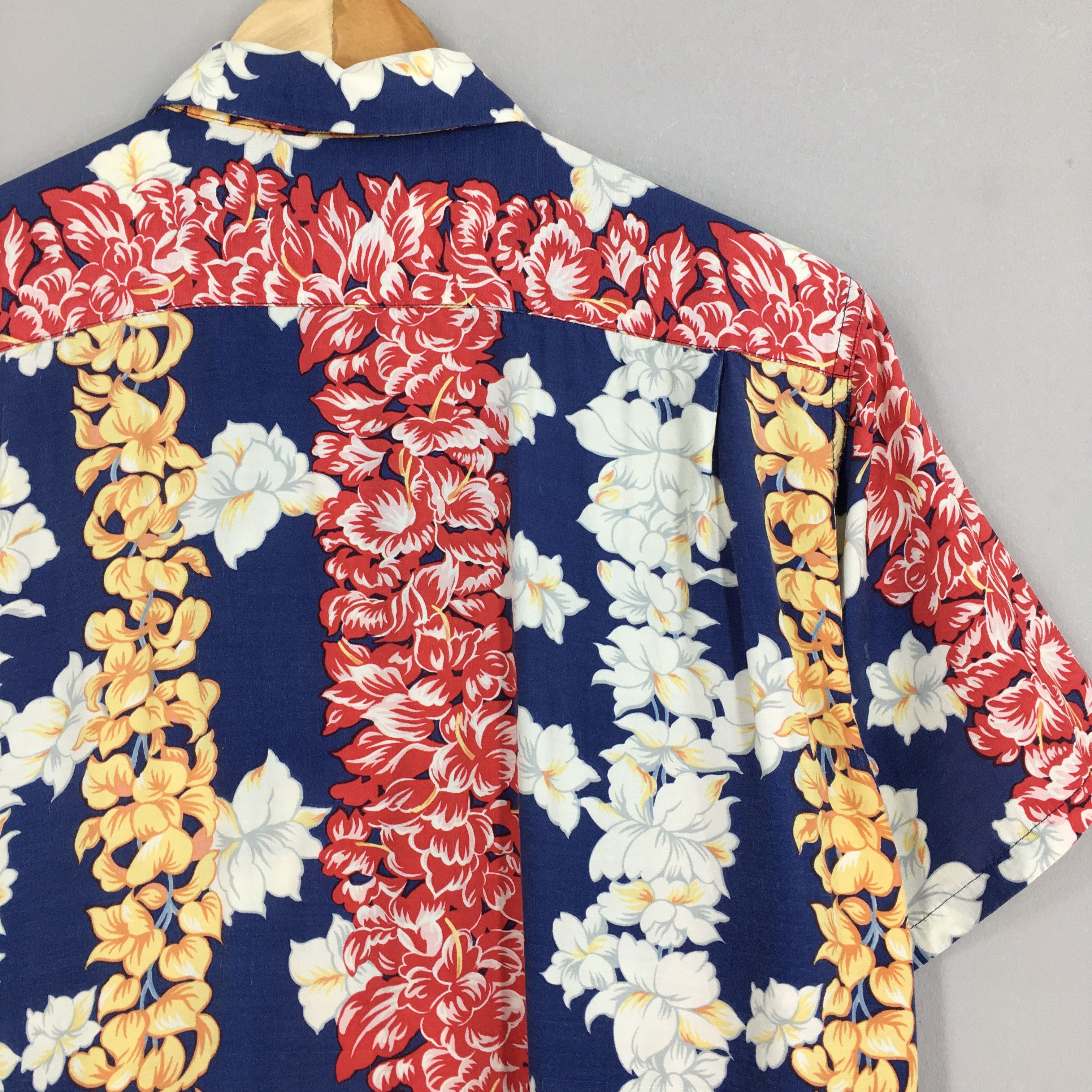 Vintage Vintage 90's Hawaiian Aloha Tropical Flower Hibiscus Shirt Size US L / EU 52-54 / 3 - 8 Thumbnail