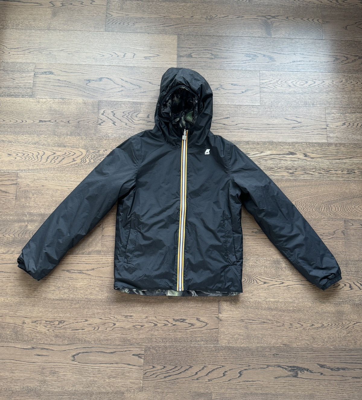 image of K Way K-Way Italy Men Outdoor Mountain Double Face Hoodie Jacket (Size Small)