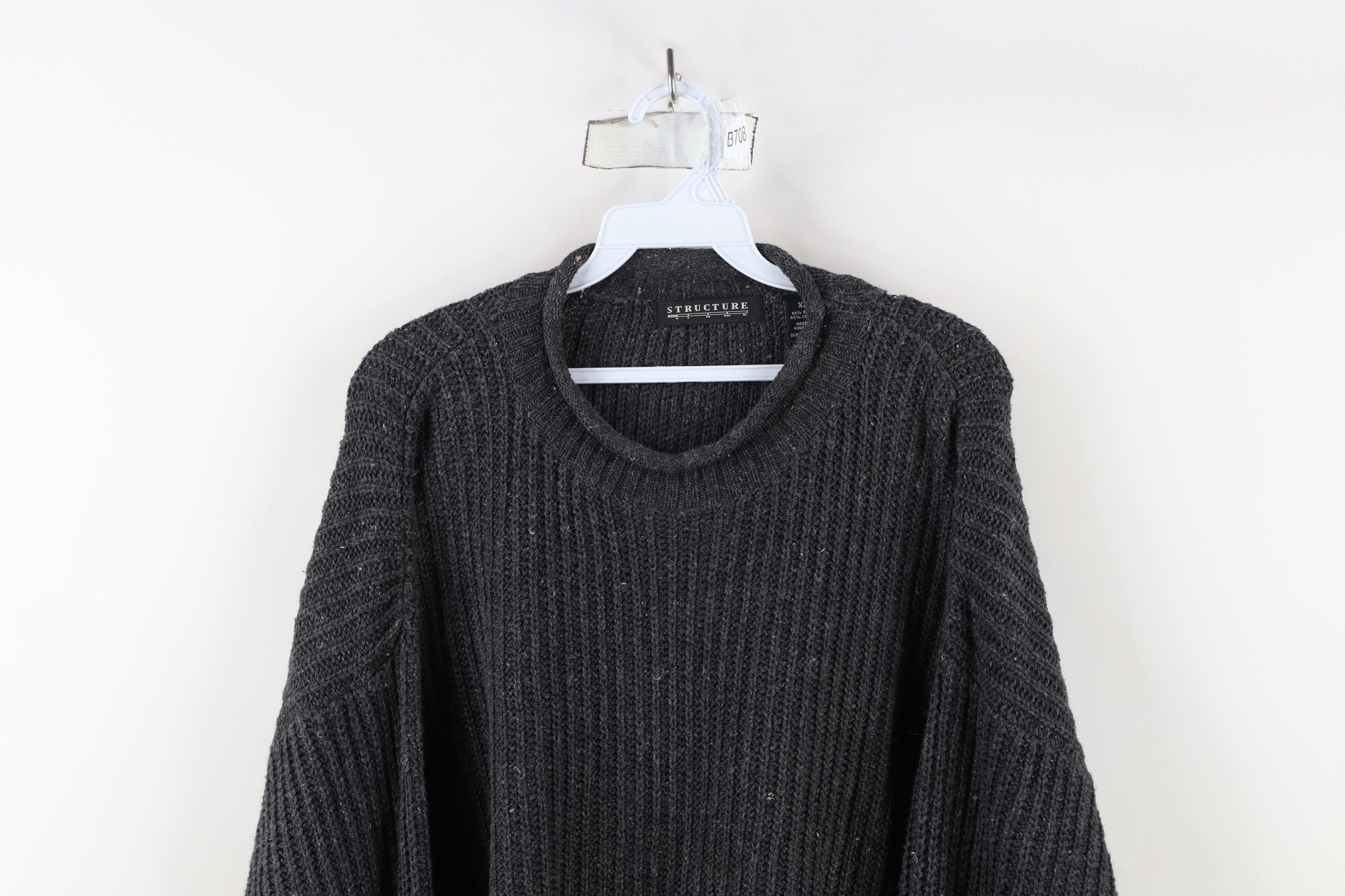 Vintage Vintage 90s Streetwear Heavyweight Marled Ribbed Sweater Size US XL / EU 56 / 4 - 2 Thumbnail