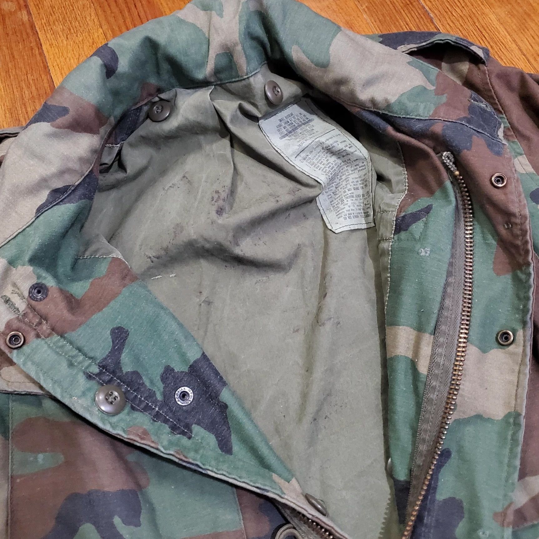 Vintage VINTAGE John Ownbey Company Jacket Mens Small Woodland Camo M65 Field Coat 80s Size US S / EU 44-46 / 1 - 6 Thumbnail