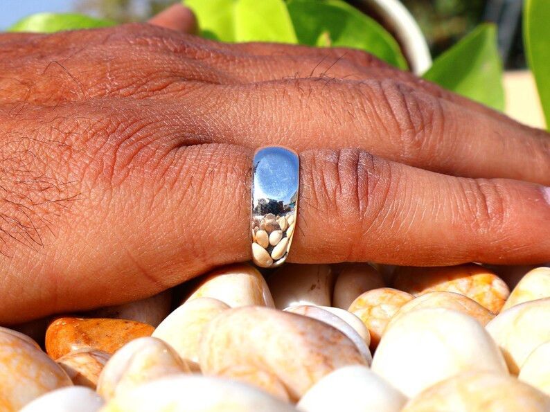 Handmade Band Ring, Sterling Silver Handmade Ring Unisex Gift for Her Size ONE SIZE - 8 Thumbnail
