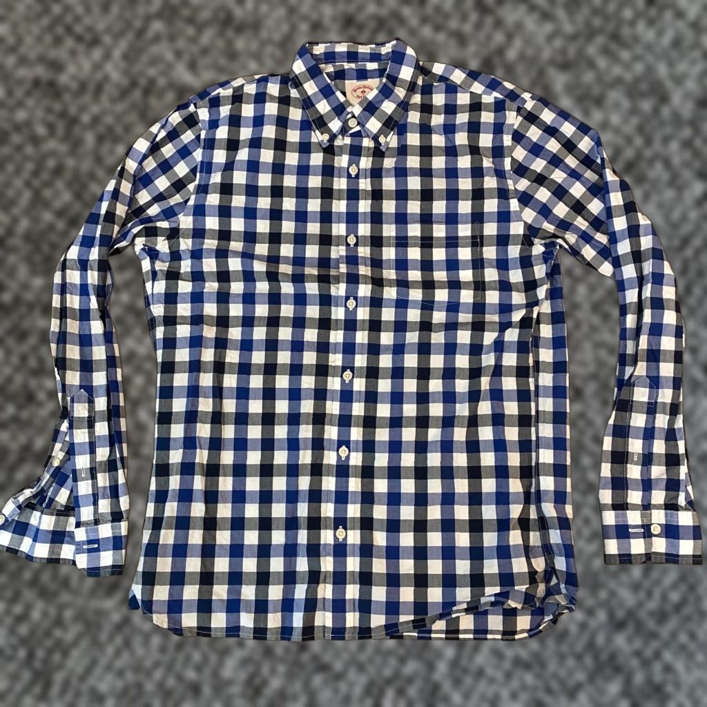 Brooks Brothers Brooks Brothers Shirt mens Medium Button Down Shirt Gingham Check Blue Fleece Adult Medium Sleeve Long Button-Up Casual Mens Shirt Womens? Size US M / EU 48-50 / 2 - 1 Thumbnail