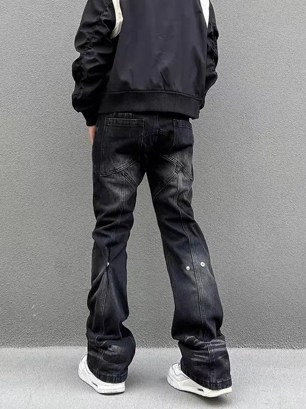 VIBE Street washed distressed patchwork micro-flare jeans Size US 30 / EU 46 - 1 Thumbnail