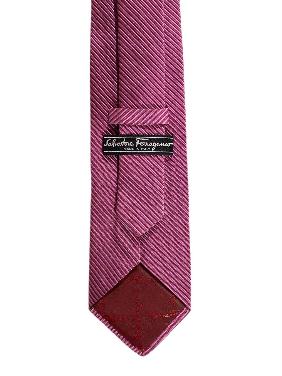 Salvatore Ferragamo Salvatore Ferragamo Plaid Plain Purple Silk Tie Size ONE SIZE - 5 Thumbnail