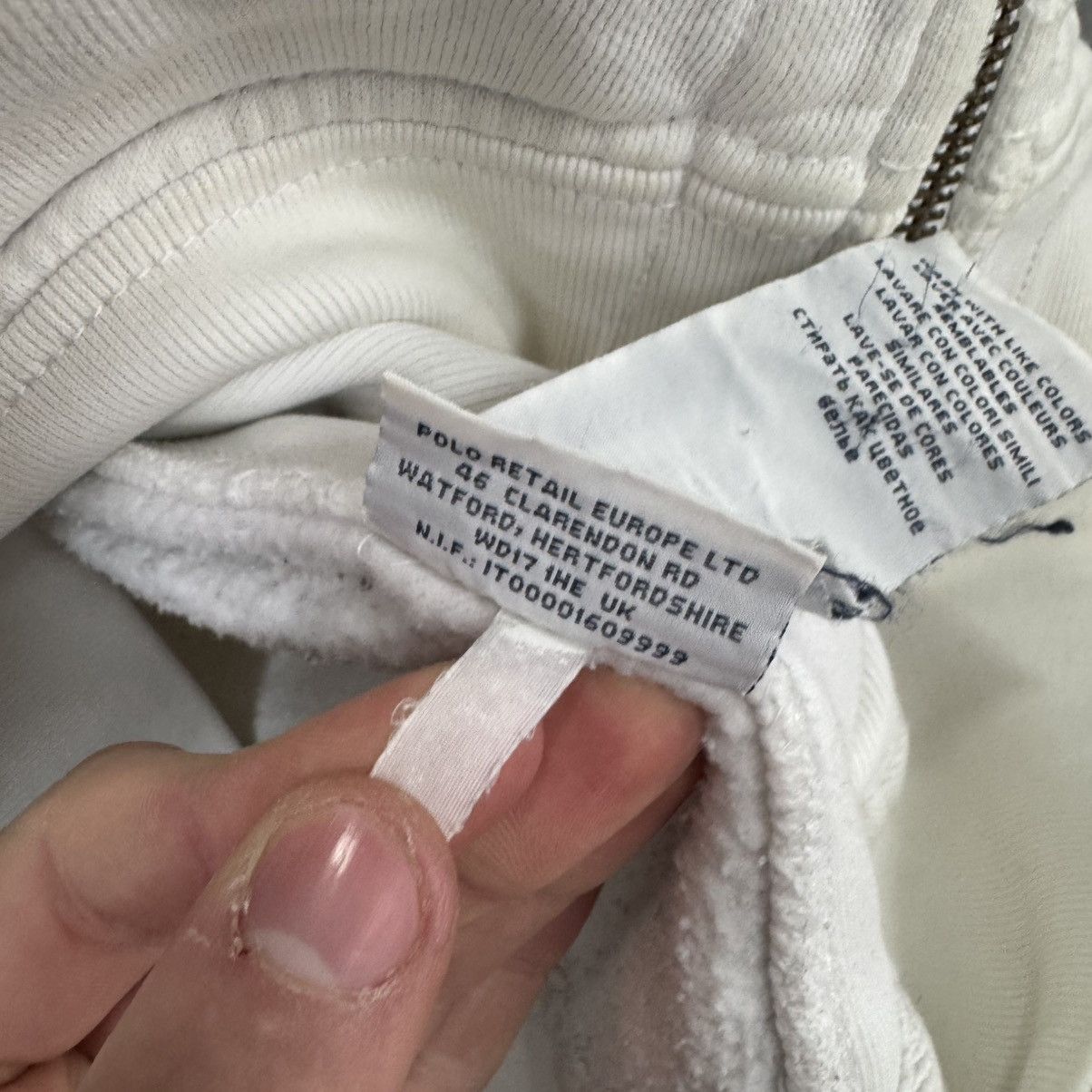 Polo Ralph Lauren Vintage Polo Ralph Lauren Zip Up Hoodie White Size US L / EU 52-54 / 3 - 12 Thumbnail