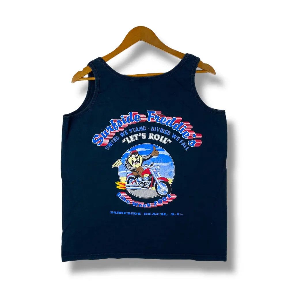 Vintage Vintage 00's SURFSIDE FREDDIE'S Tazmanian Bike Week Tank Top Size L / US 10 / IT 46 - 1 Thumbnail