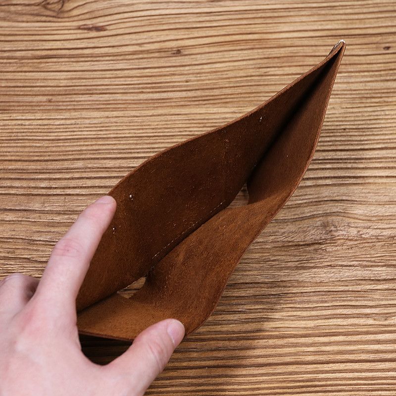 Japanese Brand × Leather × Vintage Handmade Short Trifold Leather Wallet Size ONE SIZE - 6 Thumbnail