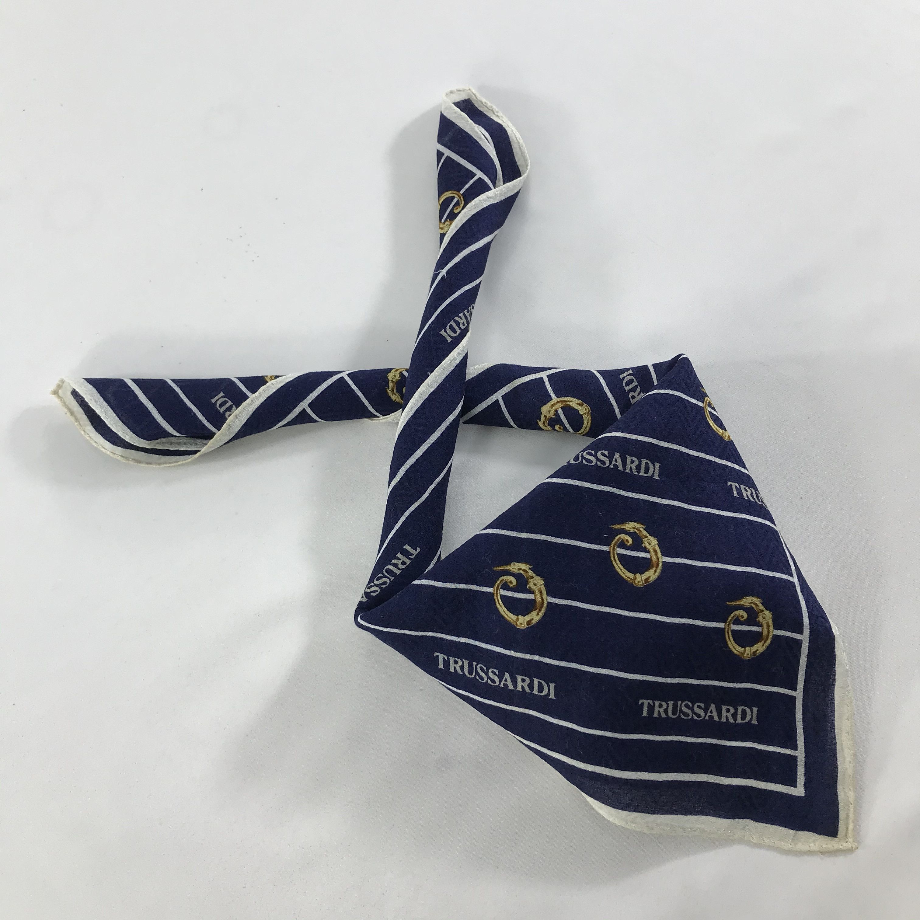 Trussardi × Vintage Trussardi Bandana / Handkerchief / Neckerchief - S1457 Size ONE SIZE - 4 Thumbnail