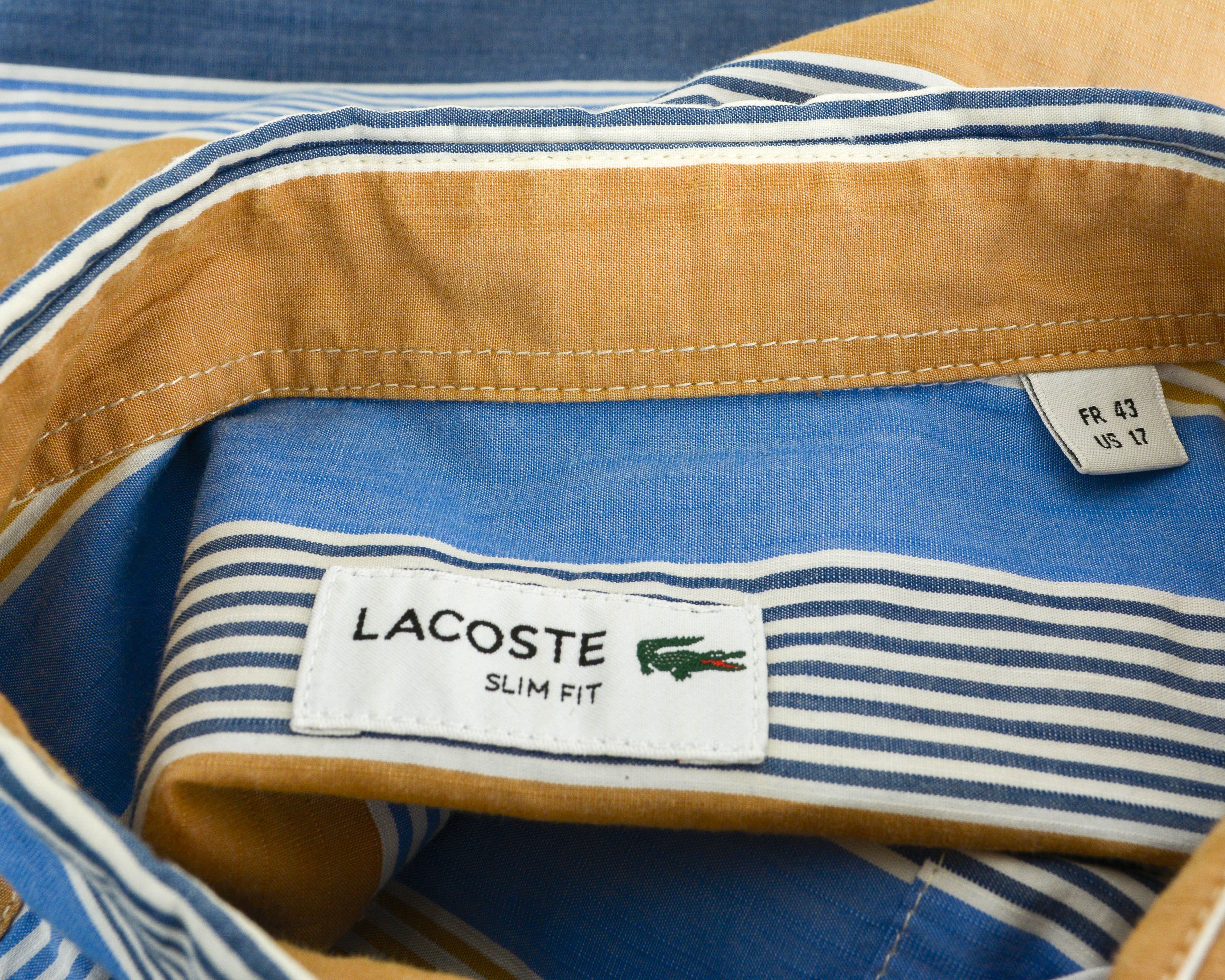 Lacoste LACOSTE Casual Slim Fit Shirt 17" Size 43 Formal Size 40R - 4 Thumbnail