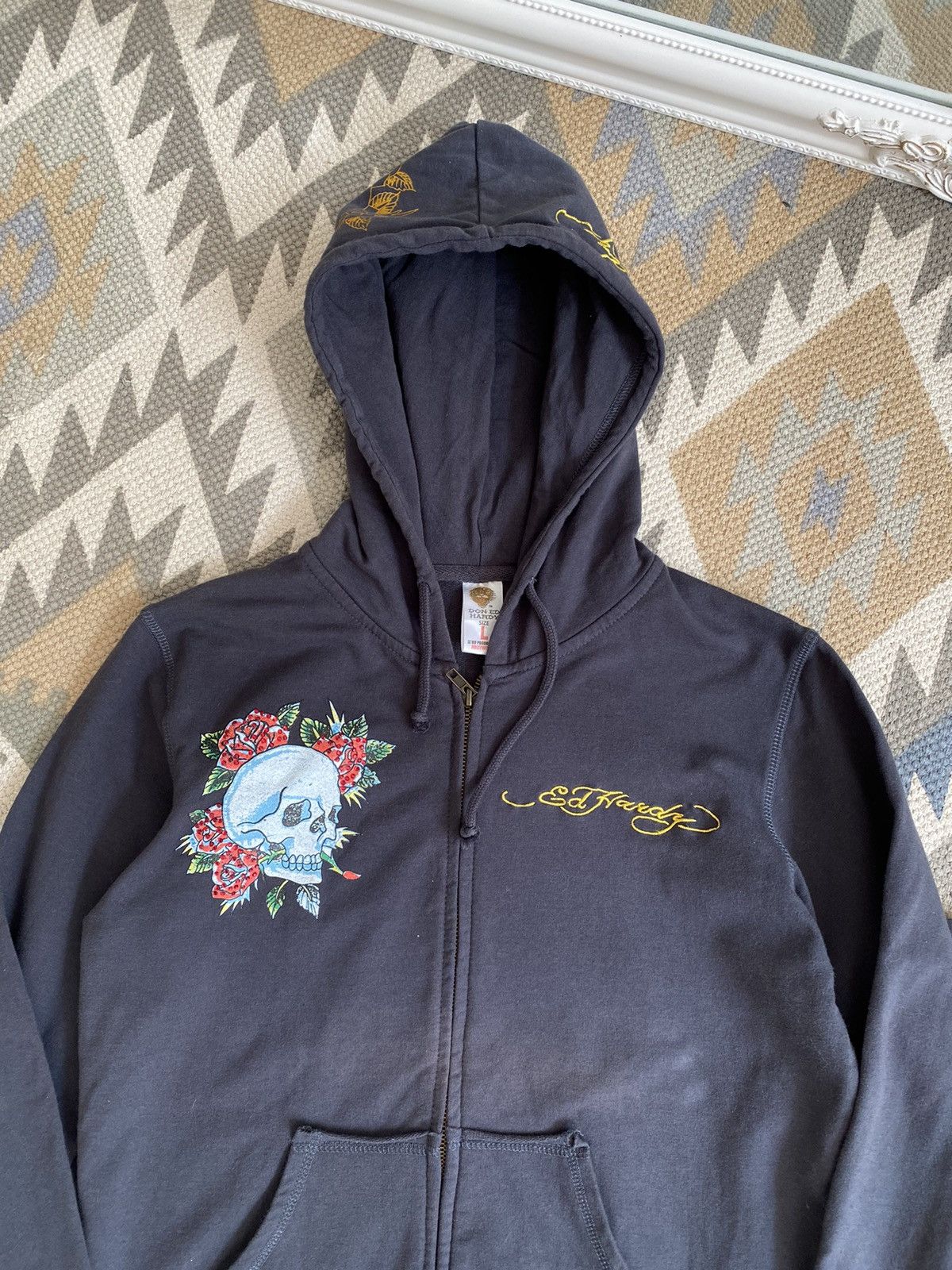 Ed Hardy Vtg Ed Hardy Womens Skull 2 Piece Suit Hoodie Pants Size L / US 10 / IT 46 - 4 Thumbnail