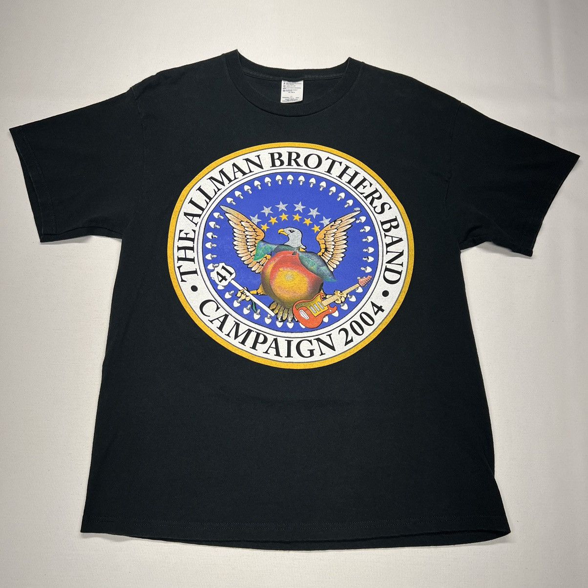 Band Tees × Vintage VTG Allman Brothers Band Tee Shirt Black Tour Campaign Rock Size US L / EU 52-54 / 3 - 1 Thumbnail