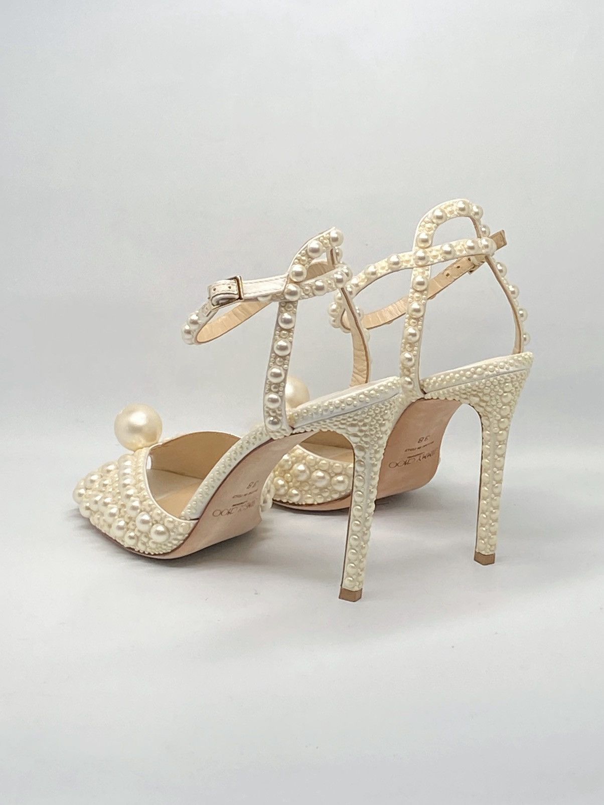 Jimmy Choo Jimmy Choo Sacora 100MM Pearl-Embellished Sandals size 38 Size US 8 / IT 38 - 12 Thumbnail