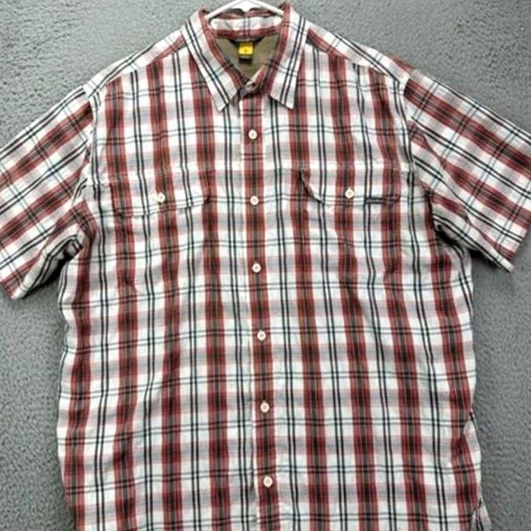 Eddie Bauer Eddie Bauer Shirt Large Mens Red Plaid Short Sleeve Button-Up Travel Size US L / EU 52-54 / 3 - 2 Thumbnail