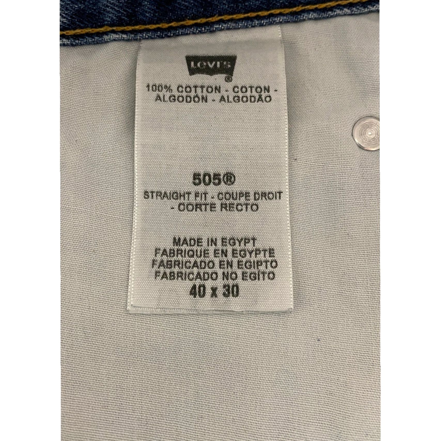 Levi's Levi's 505 Regular Fit Jeans Men Blue Denim Straight Leg 40x30 Regular Jeans Mens Cotton Denim Size US 40 / EU 56 - 4 Thumbnail