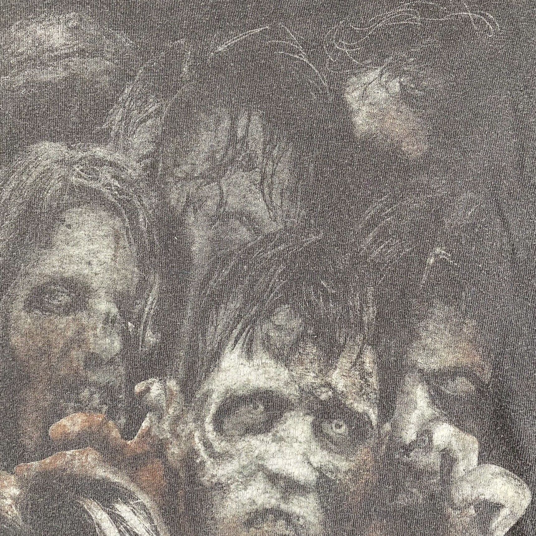 Vintage Walking Dead Geometric AOP T-Shirt Men XS Black Faded Zombies Size US XS / EU 42 / 0 - 5 Thumbnail