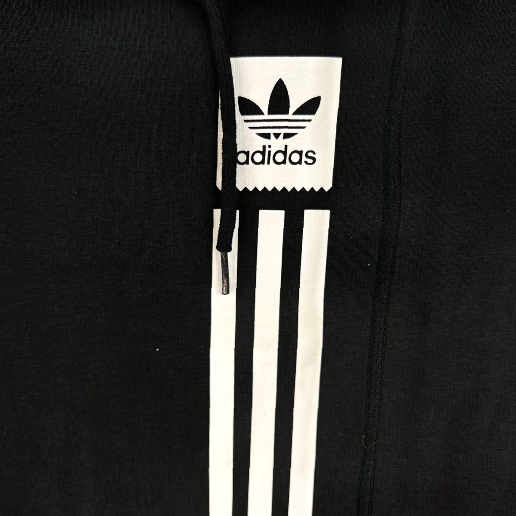Adidas Adidas Hoodie Adult M Black Solid Long Sleeve Three Stripe Colum Logo Pullover Mens Size US M / EU 48-50 / 2 - 2 Thumbnail