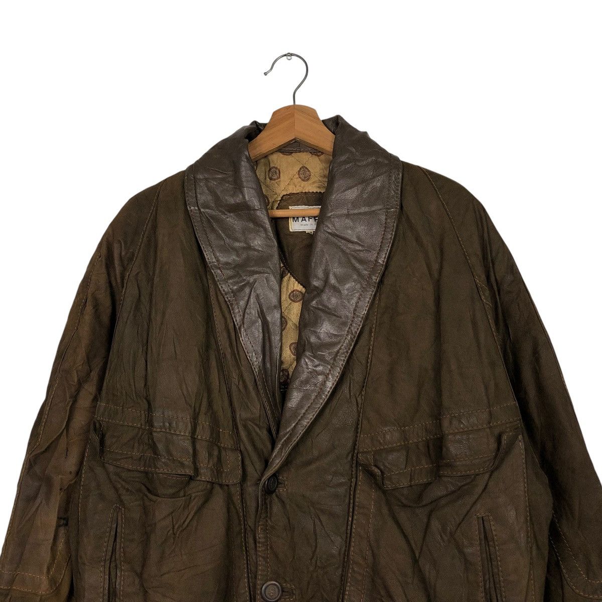 Vintage 🔥VINTAGE BOMBER LEATHER JACKET MAFFEI VERA PELLE ITALY Size US M / EU 48-50 / 2 - 5 Thumbnail