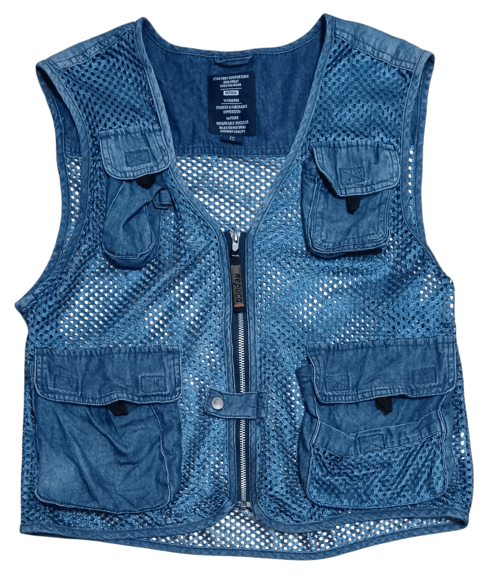 Japanese Brand × Vintage NEPUCA MESH AND DENIM TACTICAL OUTDOOR VEST JACKET Size US XL / EU 56 / 4 - 1 Thumbnail