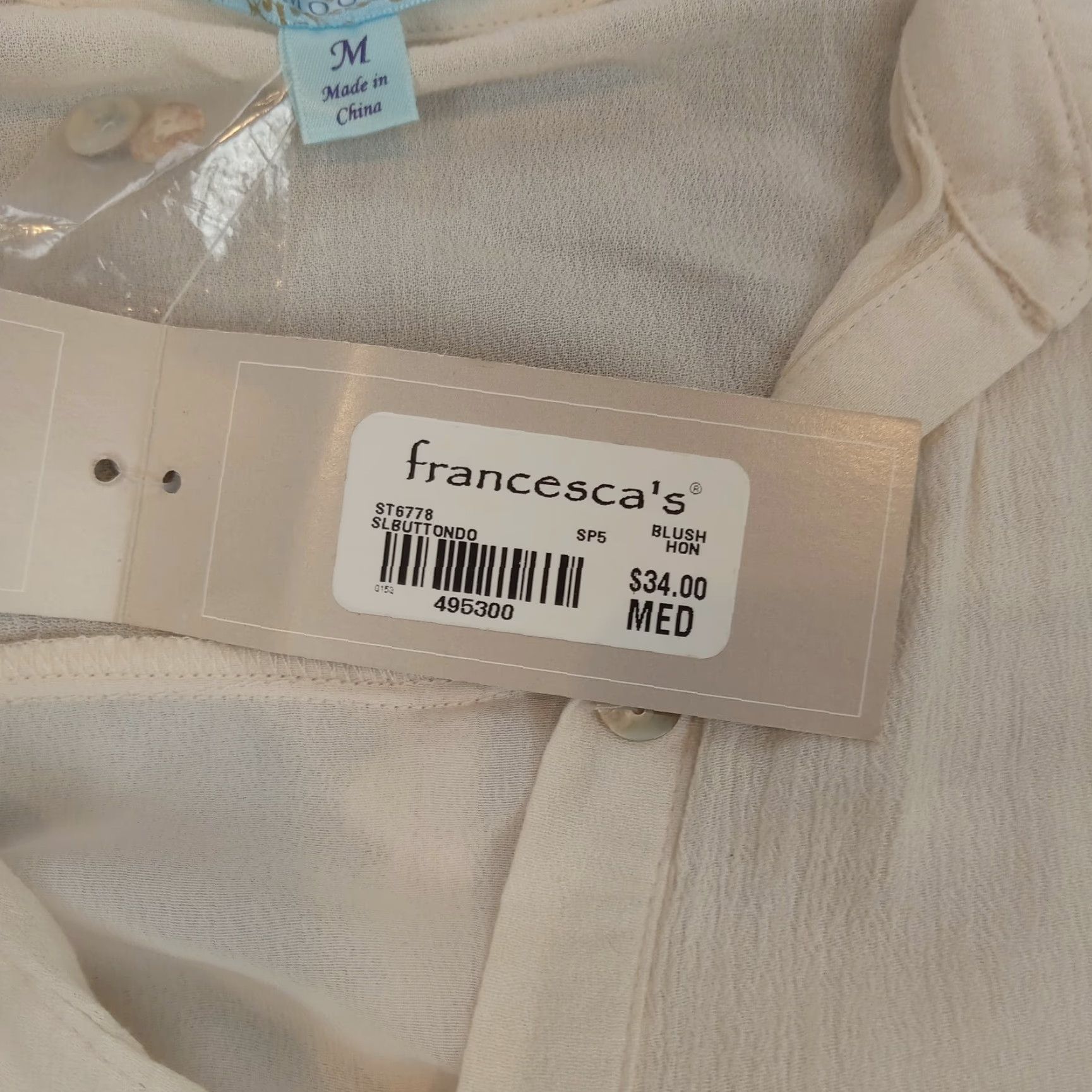 Pinko Moonlight Pink Semi Sheer Sleeveless Button Up Top Womens Medium Size M / US 6-8 / IT 42-44 - 6 Thumbnail